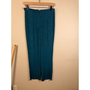 Chico's Women Travelers Ribbed Slinky Knit Pants Teal 0R